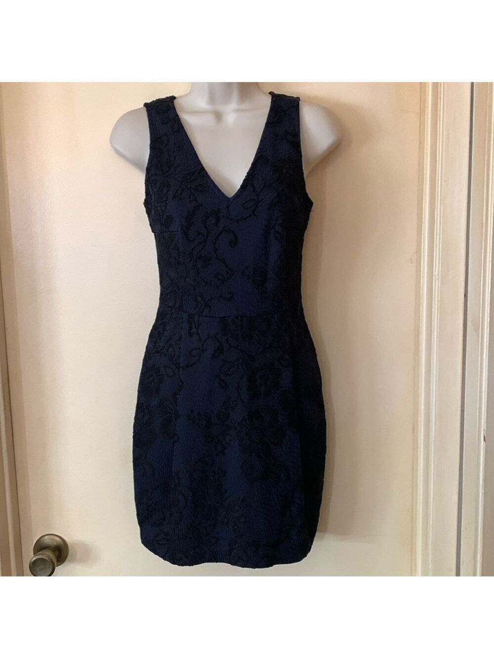 Armani Exchange navy blue with black lace cocktail dress size XS
